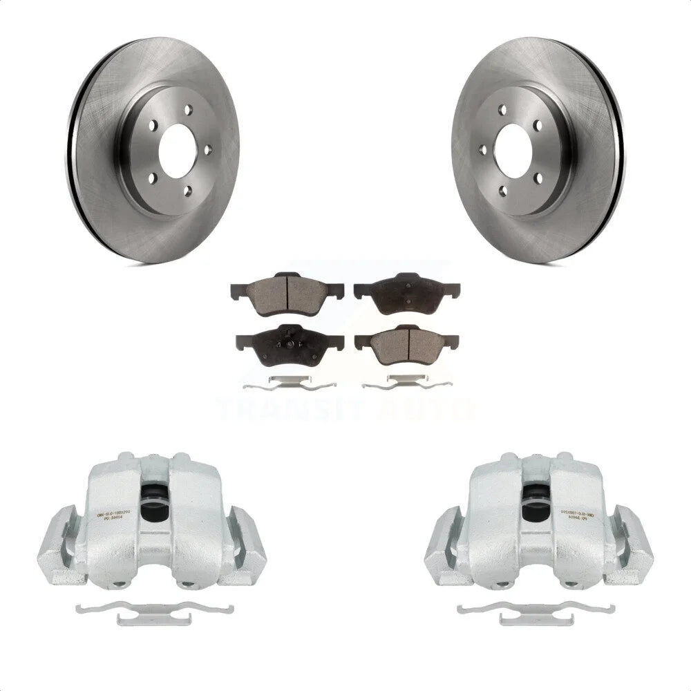 Transit Auto Front Disc Brake Caliper Rotors And Semi-Metallic Pads Kit For Ford Escape Mercury Mariner KC8-100329P