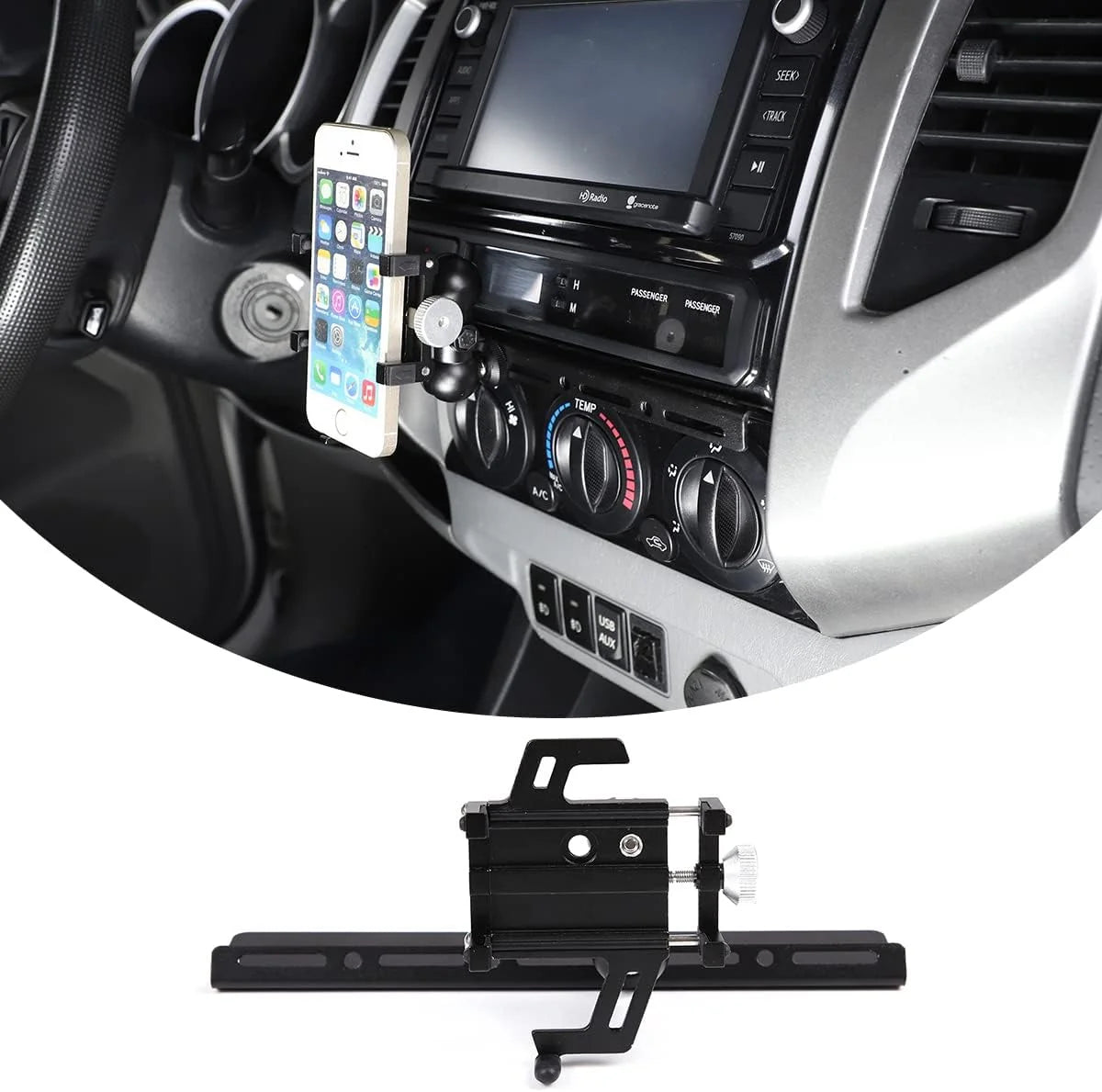 TINKI Fit for Toyota Tacoma 2011 2012 2013 2014 Car Aluminum Alloy Black Central Control Multi-Function Navigation Bracket