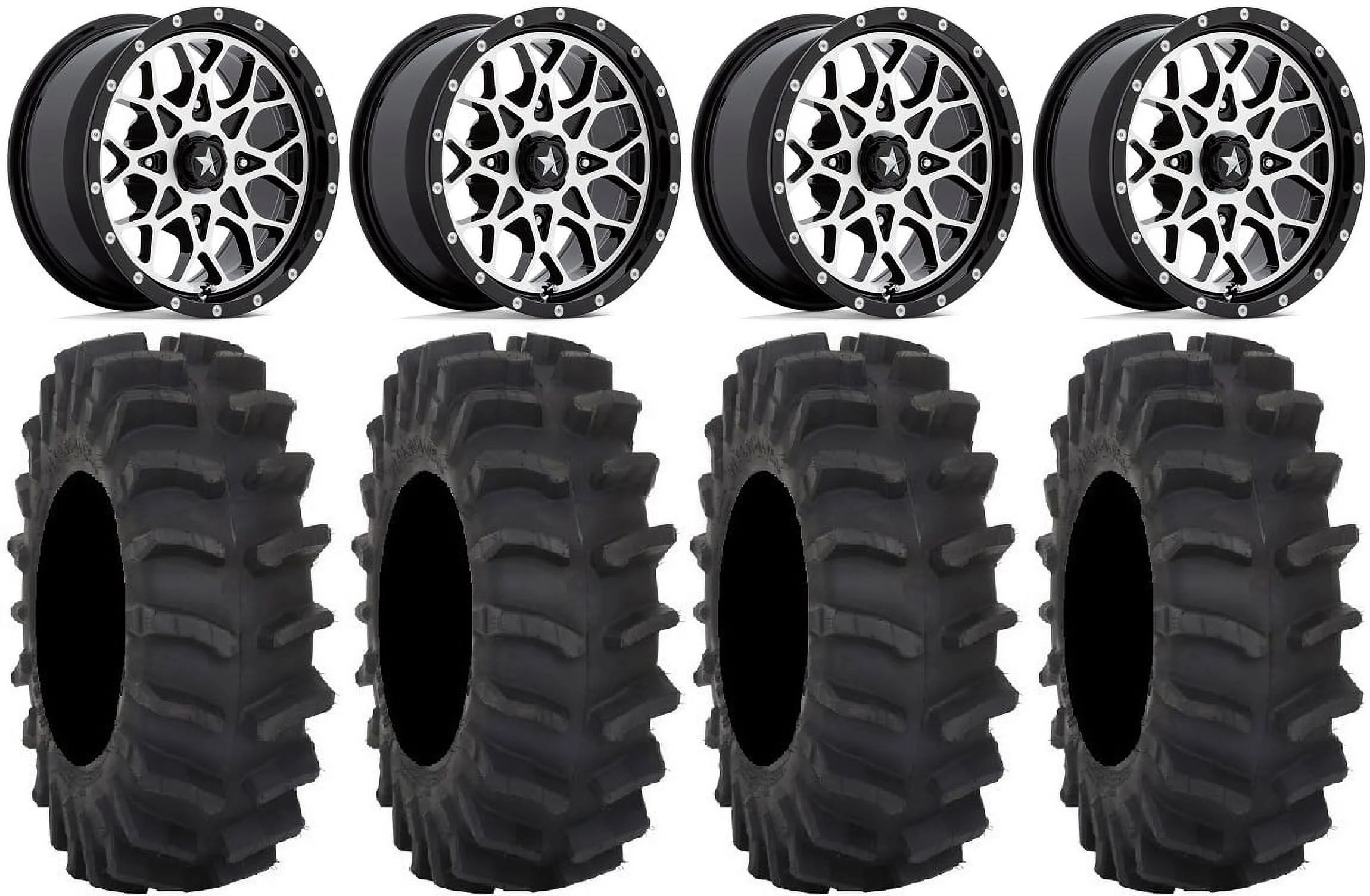 MSA Portal 14 Wheels Machined 31 XM310 Tires Kawasaki Mule Pro FXT
