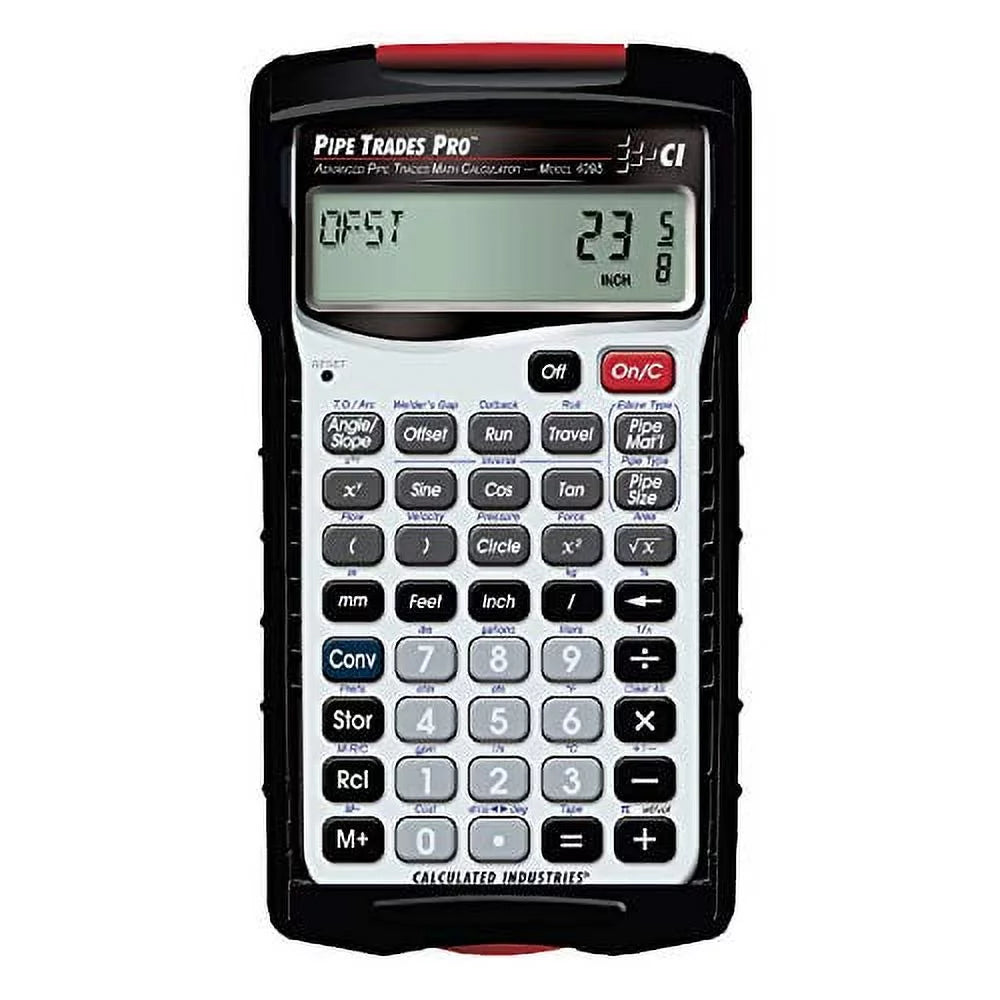 Calculated Industries 4095 Pipe Trades Pro Advanced Pipe Layout and Design Math Calculator Tool for Pipefitters Steamfitters Sprinklerfitters and Welders | Built-in Pipe Data for 7 Materials