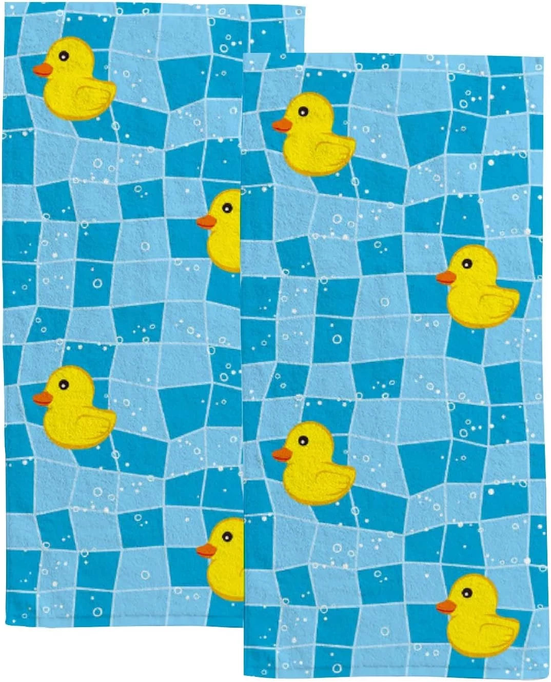 Coolnut Fingertip Hand Towels, Set of 2 Pcs Ducky in The Bathroom Absorbent Face Bath Towels for Bathroom Kitchen, 30x15