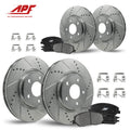 Front+Rear Drill/Slot Zinc Brake Rotors Ceramic Pads for Toyota Highlander 08-13