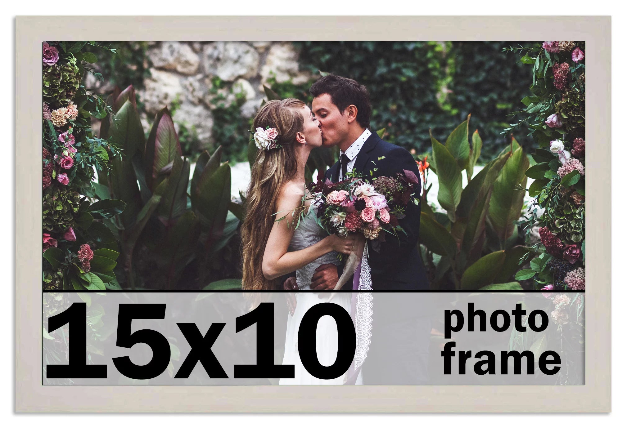 15x10 Frame White Wash Picture Frame - Complete Modern Photo Frame Includes UV Acrylic Shatter