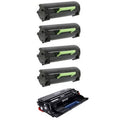 PrinterDash Compatible Replacement for Lexmark MS-817DN/MS-817N/MS-818DN/MS-818N Drum/Toner Value Combo Pack (1-Drum Unit/4-Toners) (52D0ZA0_1PK/53B2000_4PKVB)