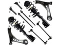 Front Strut Coil Spring Control Arm Tie Rod Kit - Compatible with 2008 - 2014 Chrysler Town & Country 2009 2010 2011 2012 2013