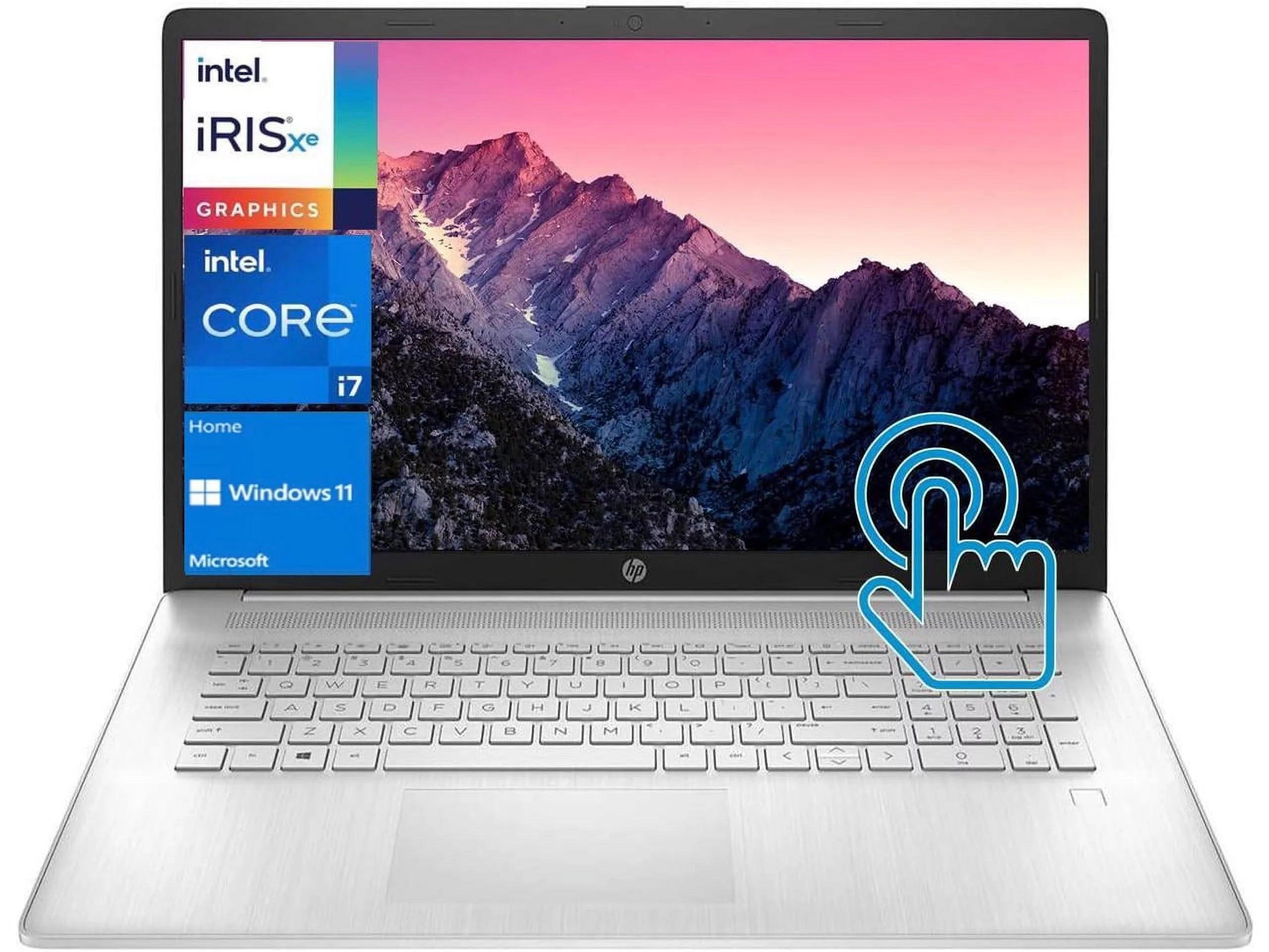 New HP 17.3 HD Touchscreen Laptop, Intel Core i7-1355U Processor,,16GB RAM,512GB SSD,Intel Iris Xe Graphics,Webcam,HDMI,Wi-Fi  ,Bluetooth , Windows 11 Home,Silver