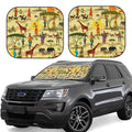 Disketp 2 Piece African Pattern Windshield Sunshades,Folding Windshield Sun Shade For Car Suv Trucks Sedan,Blocks Uv Rays Sun Visor Protector-Small