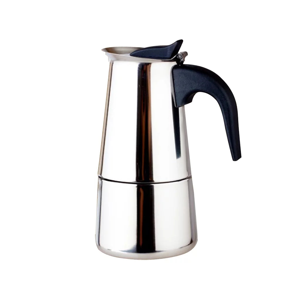 Stainless Steel Moka Coffee Maker Mocha Espresso Latte Stovetop Filter Coffee Pot Percolator Tools Easy Clean for Home Office (1