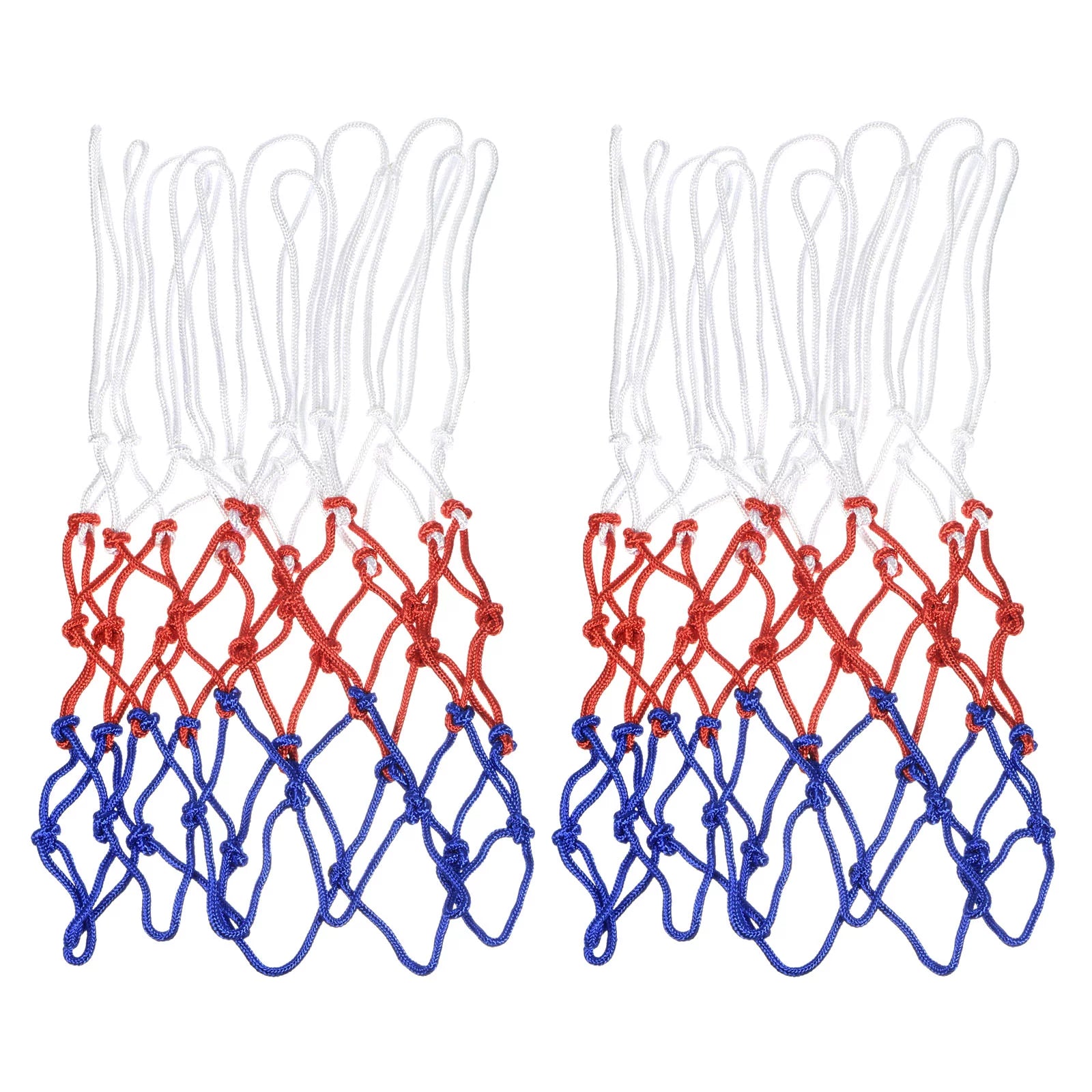 Uxcell 18.5 5.5mm Polyester Basketball Hoop Rim Net Replacement, White Red Blue 2 Pack