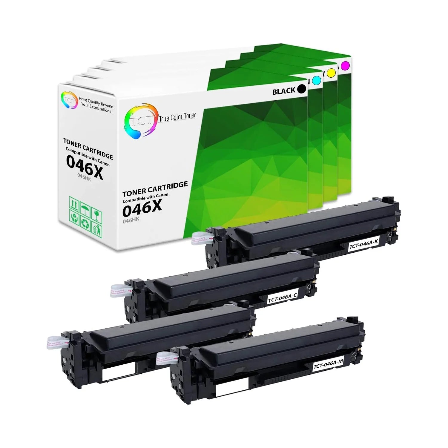 TCT Compatible HY Toner Cartridge Replacement for the Canon 046 Series - 4 Pack (BK, C, M, Y)