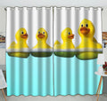 GCKG Funny and Cute Tiled Yellow Rubber Ducky Blackout Curtains Window treatment Panel Drapes 52(W) x 84(H) inches (Two Piece)