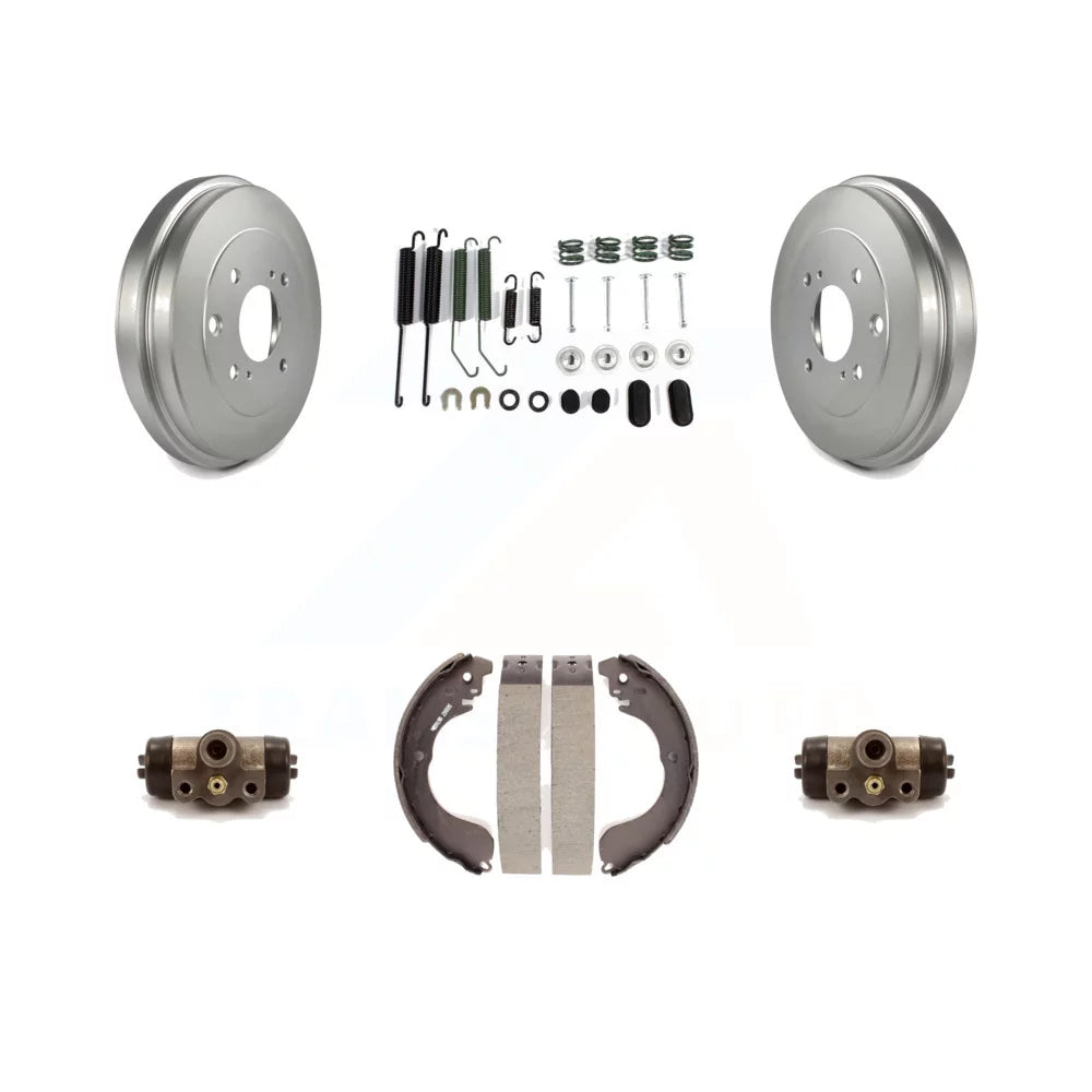 Transit Auto - Rear Coated Brake Drum Shoes Spring And Cylinders Kit For Nissan Sentra Versa Cube KGN-100116