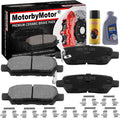 4PC Rear Ceramic Brake Pads w/Hardware Kits & CLEANER DOT4 FLUID Fits for Nissan 350Z 370Z Altima Juke Leaf Maxima Murano Pathfinder Quest Rogue Sentra X-Trail, Suzuki Grand Ceramic Low Dust Brake Pad