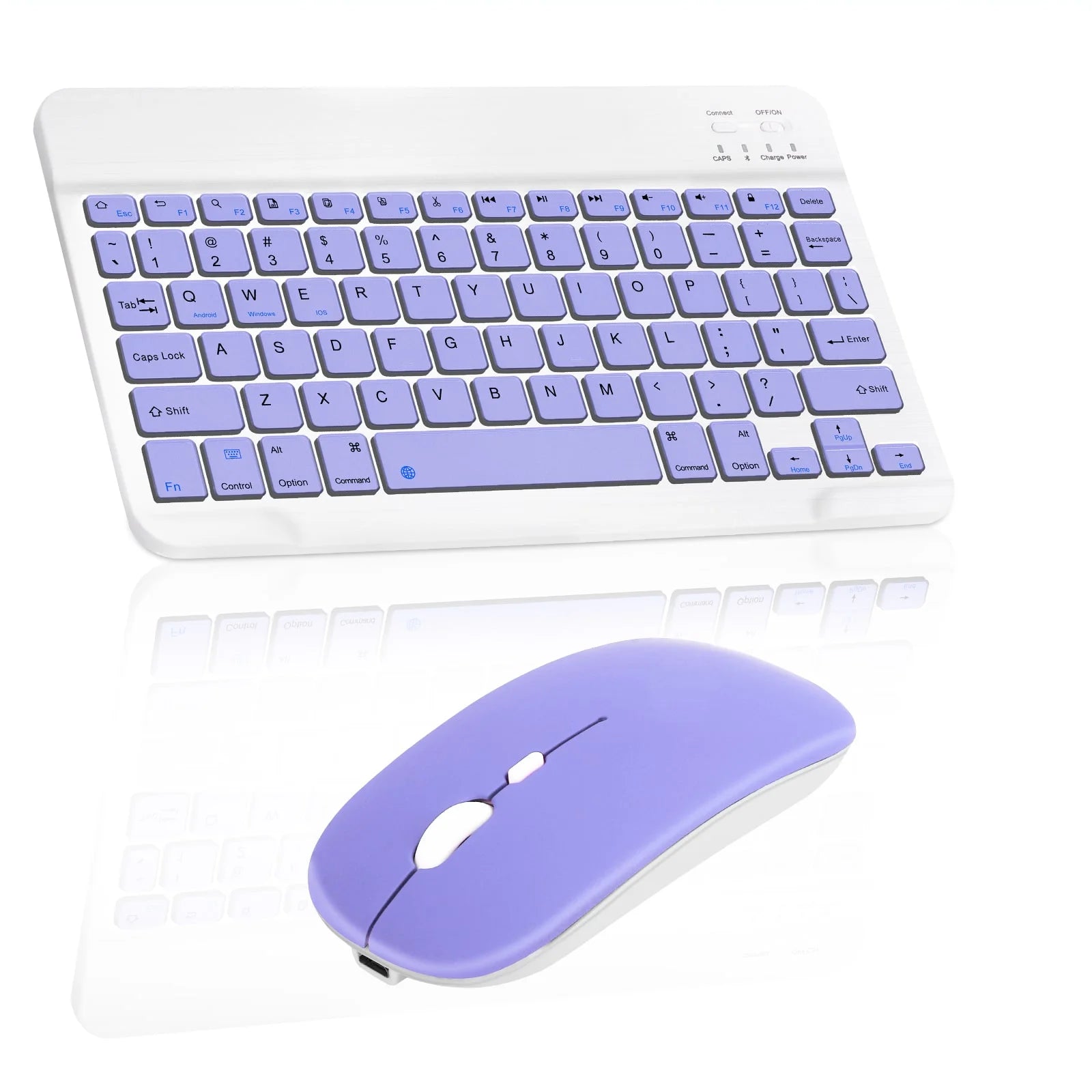 Rechargeable Bluetooth Keyboard and Mouse Combo Ultra Slim Full-Size Keyboard and Mouse for Dell Precision 7000 7760 Laptop and All Bluetooth Enabled Mac/Tablet/iPad/PC/Laptop - Violet Purple