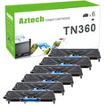 AAZTECH 6-Pack Compatible Toner Cartridge for Brother TN-360 TN360 TN 360 Printer Ink (Black)