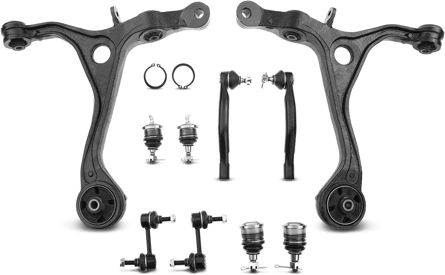 A-Premium 10Pcs Front Suspension Kit, Lower Control Arm, Upper Ball Joint, Outer Tie Rod End, Sway Bar Link, Compatible with Honda Accord 2003/2005-2007 Acura TSX 2004-2008