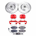 Power Stop Front Z23 Evolution Brake Pad and Rotor Kit with Red Powder Coated Calipers KC7175