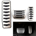 BFY 3Pcs AT Car Foot Gas Brake Pedals Cover Kit For Jaguar XF XE F-PACE E-PACE For Land Rover Range Rover Evoque Discovery Sport LHD
