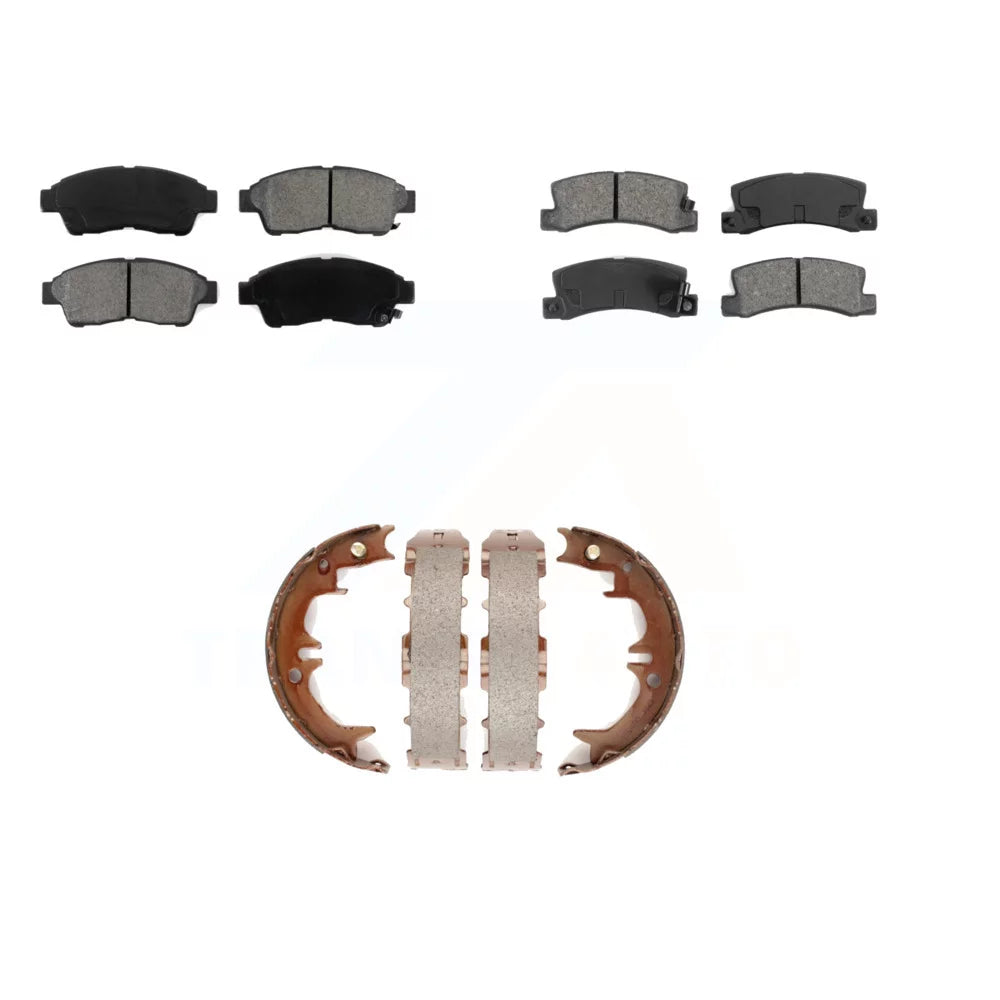 Transit Auto - Front Rear Semi-Metallic Brake Pads And Parking Shoes Kit For 1992-1999 Toyota Camry 2.2L KSN-100760