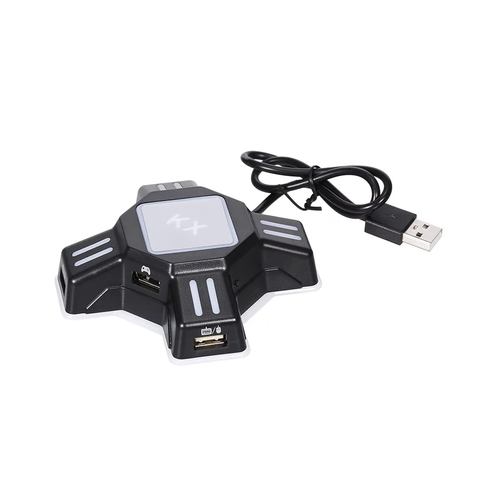 Lixada KX Adapter USB Mobile Gaming Keyboard and Mouse Converter Plug and Play Replacement for N Switch/Xbox One/ / PS3 Black