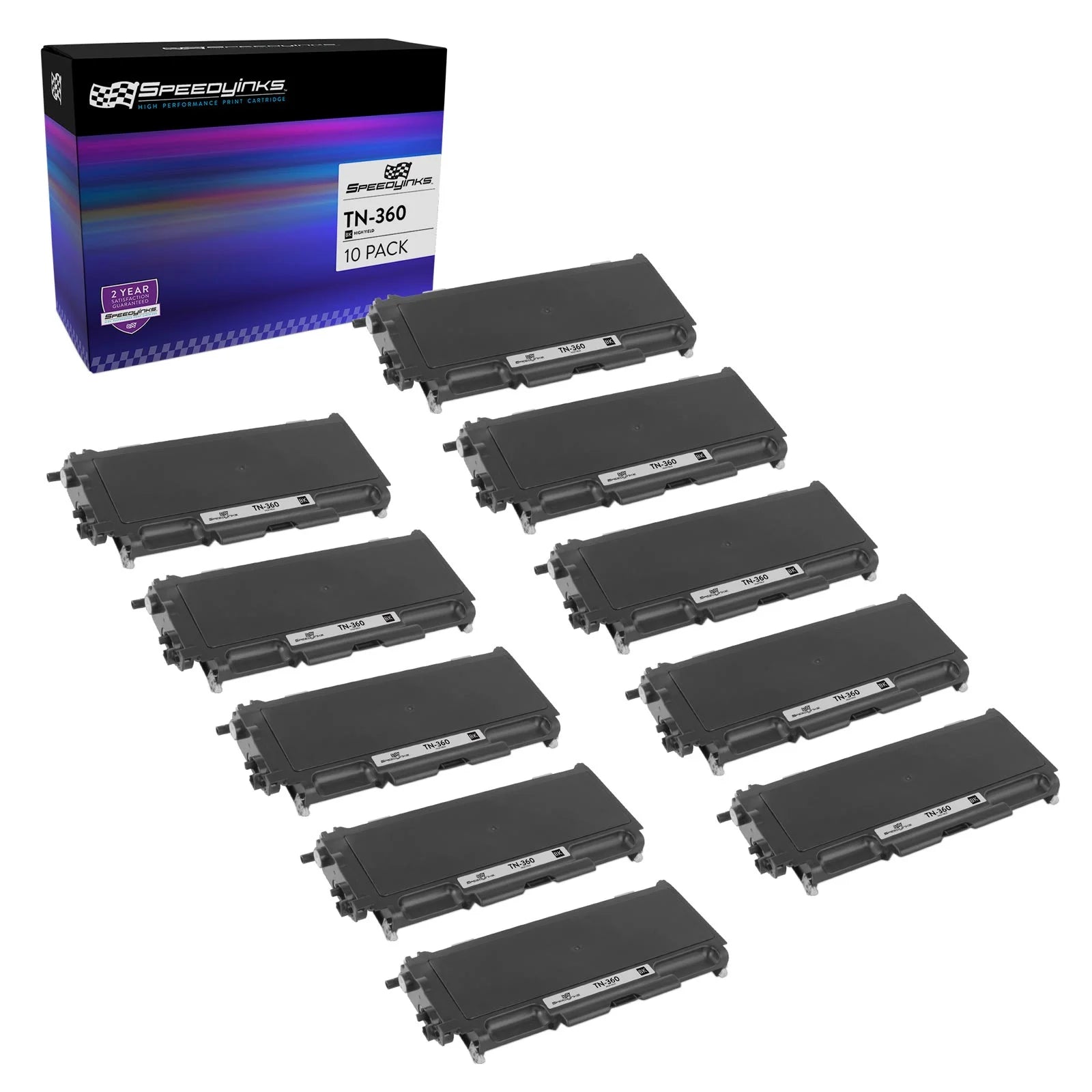 Speedy Inks Compatible Toner Cartridge Replacement for Brother TN360 (Black, 10-Pack)