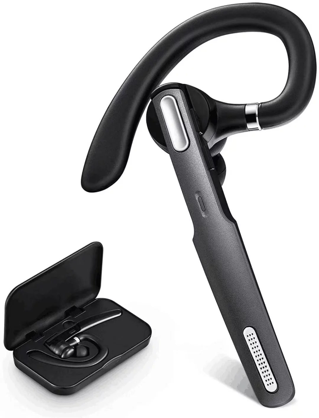 Swiifome Bluetooth Headset, Wireless Bluetooth Earpiece V5.0 Hands-Free Earphones with Built-in Mic for Driving/Business/Office, C