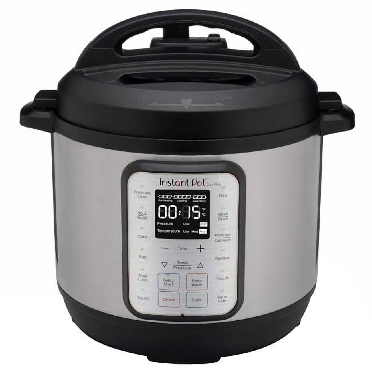 6 qt. Duo Plus Stainless Steel Pressure Cooker, Black & Silver