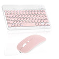 Rechargeable Bluetooth Keyboard and Mouse Combo Ultra Slim Full-Size Keyboard and Ergonomic Mouse for Dell Latitude 7000 7420 Laptop and All Bluetooth Enabled Mac/Tablet/iPad/PC/Laptop - Flamingo Pink