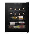 Ubesgoo 16 Bottle Electronic Wine Cabinet Cold Rolled Sheet Transparent Glass Door with Display Black