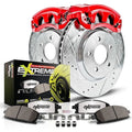 Power Stop Rear Street Warrior Brake Kit with Red Powder Coated Calipers KC8021-26