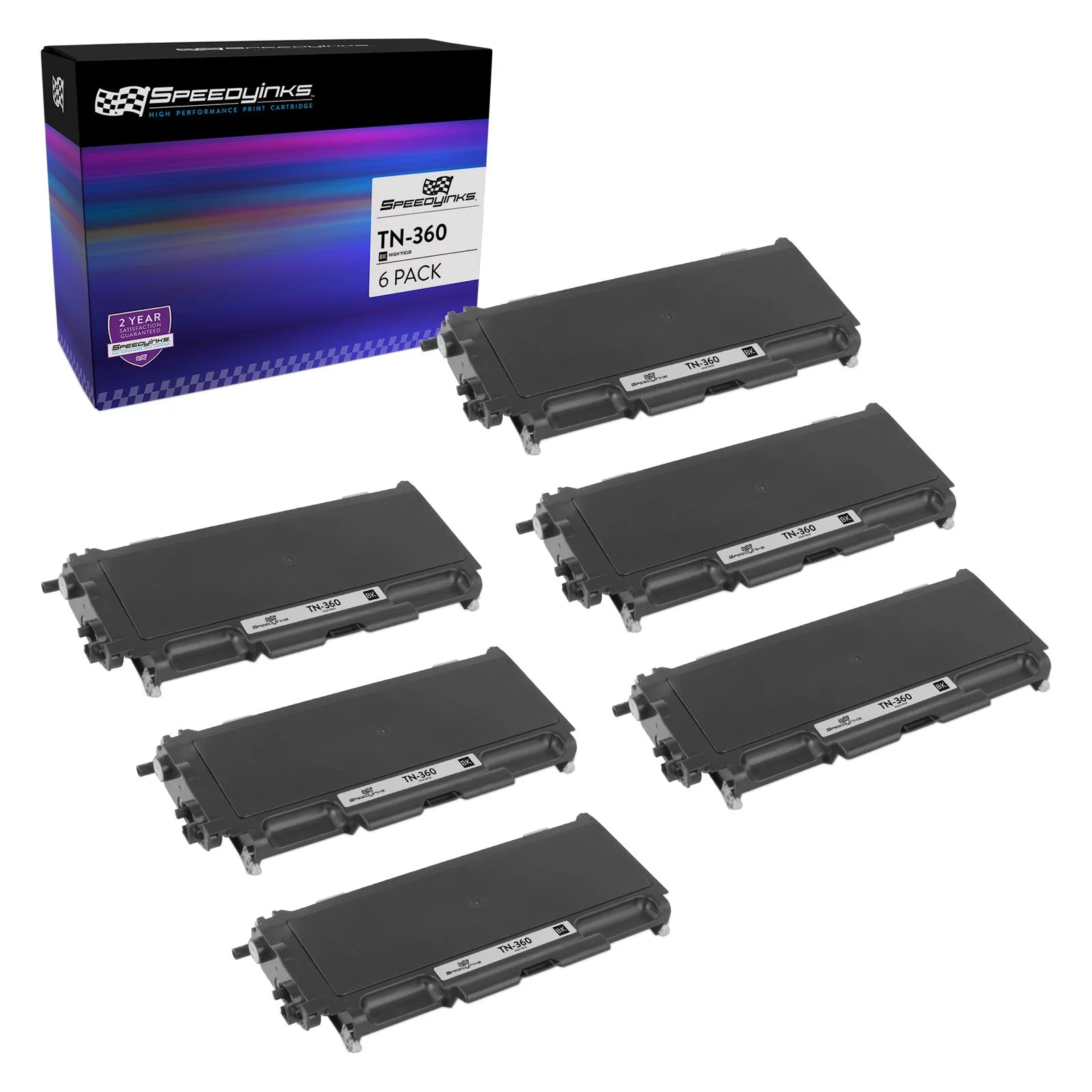 Speedy Inks Compatible Toner Cartridge Replacement for Brother TN360 (Black, 6-Pack)