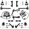 Detroit Axle - 4WD Front 16pc Suspension Kit for Chevy S10 Blazer GMC Sonoma Jimmy Isuzu Hombre Bravada, Wheel Bearing Hubs Idler & Pitman Arms Tie Rods Sleeves Sway Bars Ball Joints Replacement
