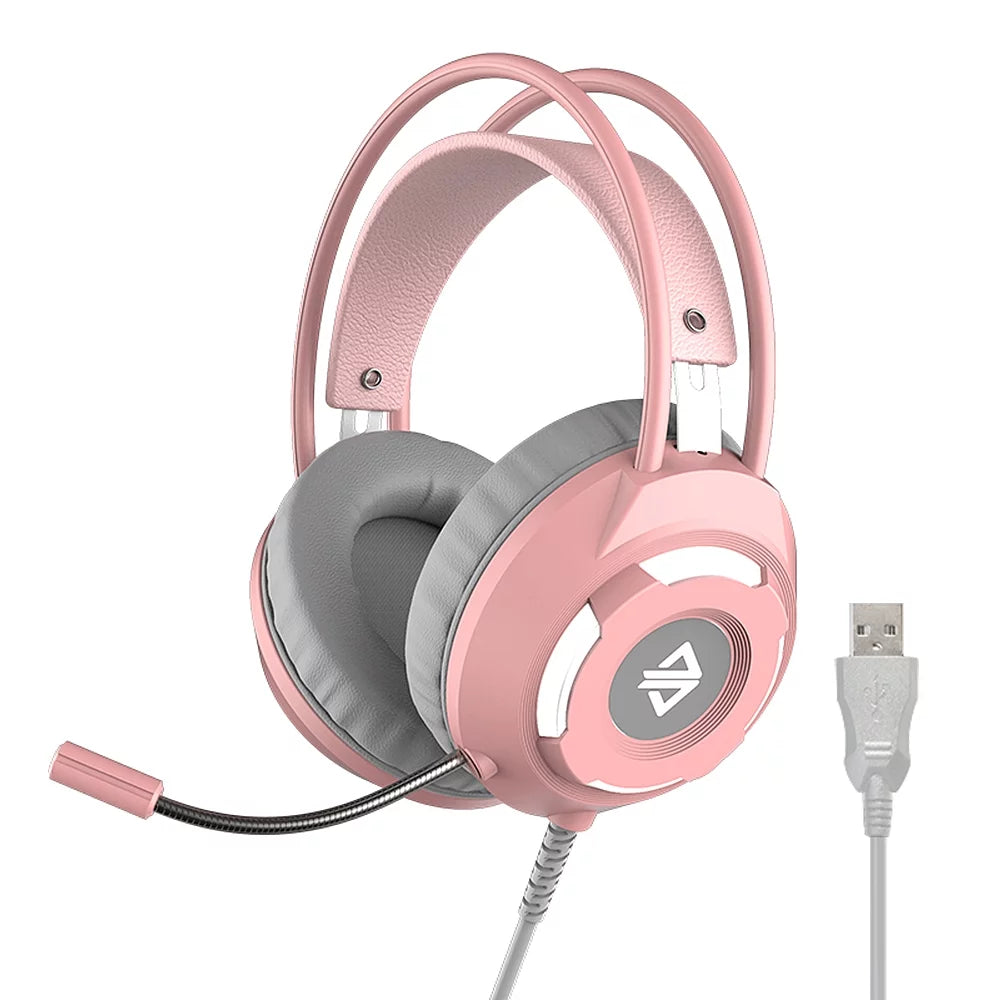 Ajazz AX120  Gaming Headset for PC, 7.1 Surround Stereo Sound, 50mm Surround Sound Drivers, Bass Surround, Noise Cancelling MIC, Soft Memory Earmuffs Over Ear Headphones for Laptops