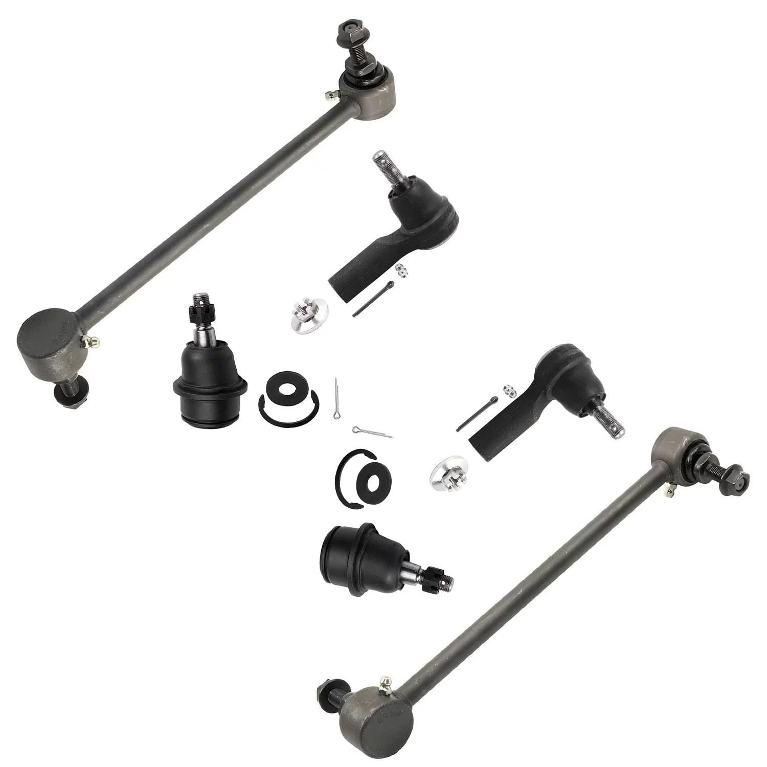 Detroit Axle - AWD Front 6pc Suspension Kit for 14-18 Jeep Cherokee, 2 Sway Bar Links 2 Outer Tie Rod Ends 2 Lower Ball Joints 2014 2015 2016 2017 2018 Replacement