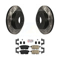 Transit Auto - Rear Coated Drilled Slotted Disc Brake Rotors And Ceramic Pads Kit For 2007-2015 Mazda CX-9 KDA-102192