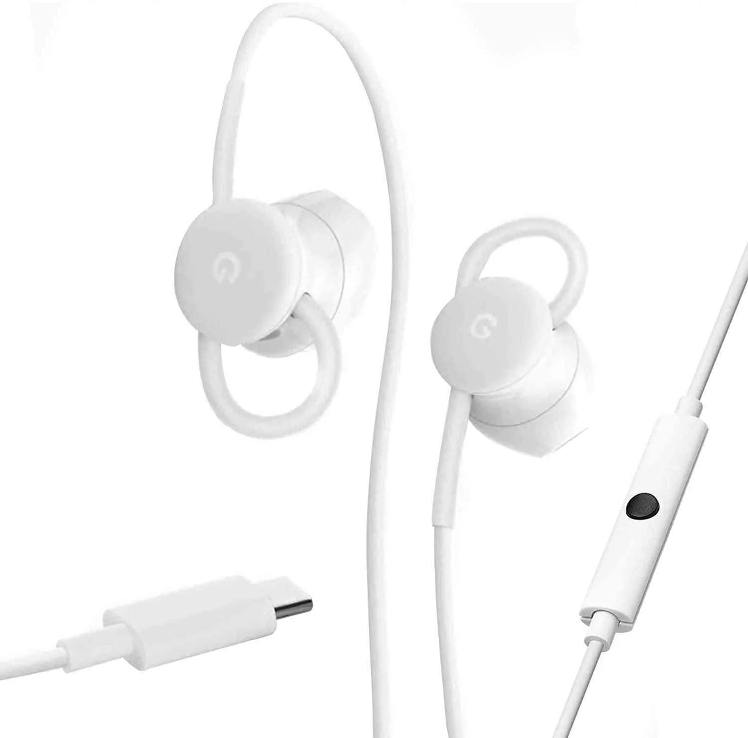 UrbanX USB-C Wired Digital Earbud Headset Compatible with Moto Edge 30 Pro and all other Type C Audio Jack Phones ¨C White