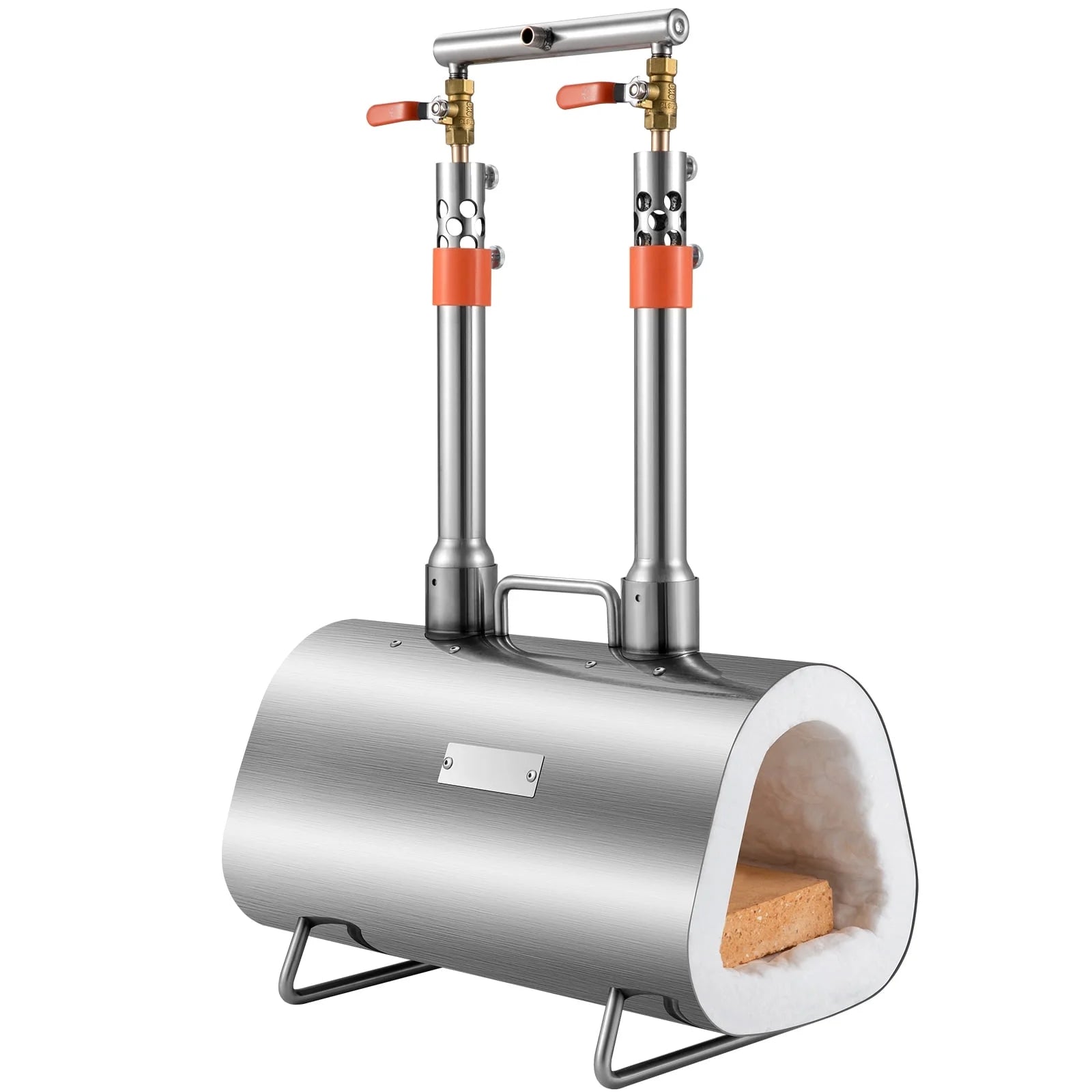 SKYSHALO Propane Forge Portable, Double Burner Tool and Knife Making, Large Capacity Blacksmith Farrier Forges, Mini Furnace Blacksmithing, Stainless Steel Gas Forging Tools and Equipment, Oval