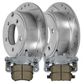 AutoShack Rear Brake Calipers Performance Ceramic Pads Drilled Slotted Rotors Silver Kit Driver and Passenger Side Replacement for Jeep Patriot Compass Dodge Avenger Caliber Chrysler 200 Sebring FWD