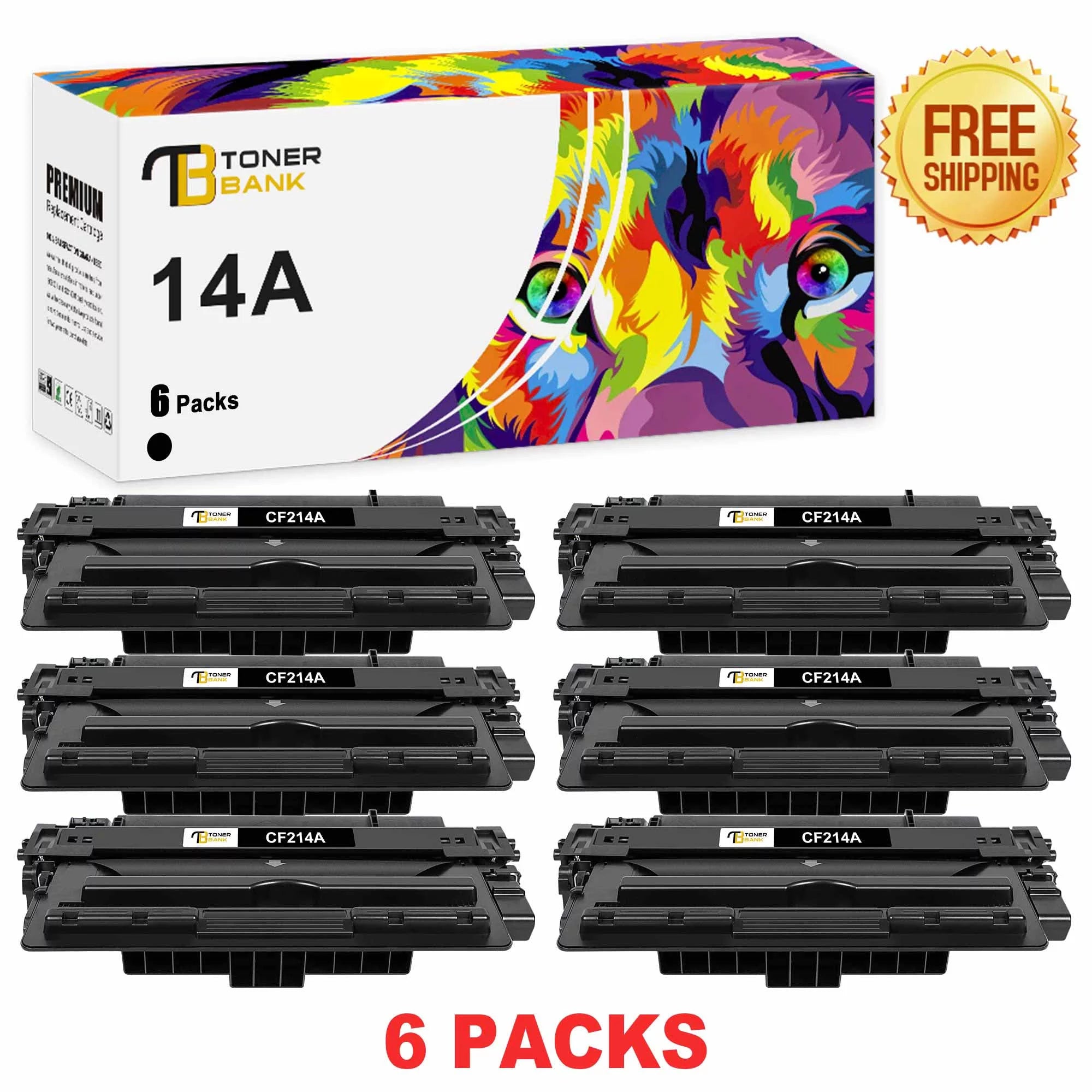 Toner Bank Compatible Toner for HP CF214A 14A LaserJet Enterprise MFP M725dn M725f M725z M725z M712n M712dn M712xh Printer Ink Black, 6-Pack