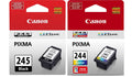 Genuine Canon PG-245 Black Ink Cartridge and Canon CL-244 Color Ink Cartridge