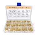 OWSOO 330pcs Embedded Screw Combination Copper Screw M2//M4M5 Brass Knurled Round Molded-in Insert Screw Packed in Organizer Box