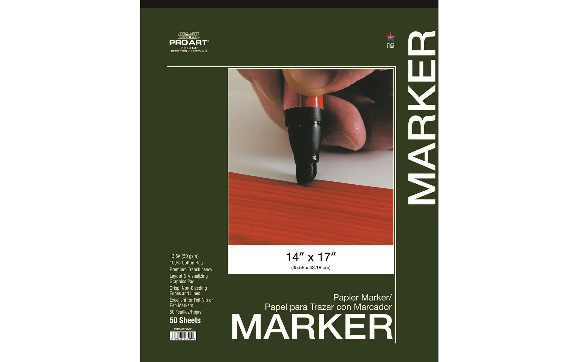 PRO ART 14-Inch by 17-Inch Layout Marker Paper Pad