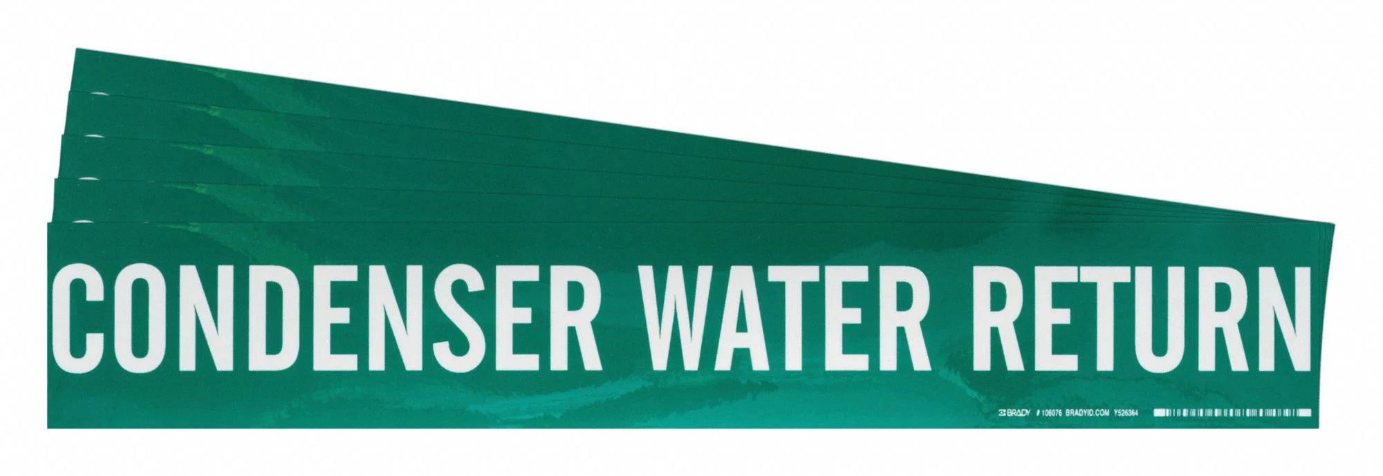 Brady Pipe Marker,Condenser Water Return,PK5  106076-PK