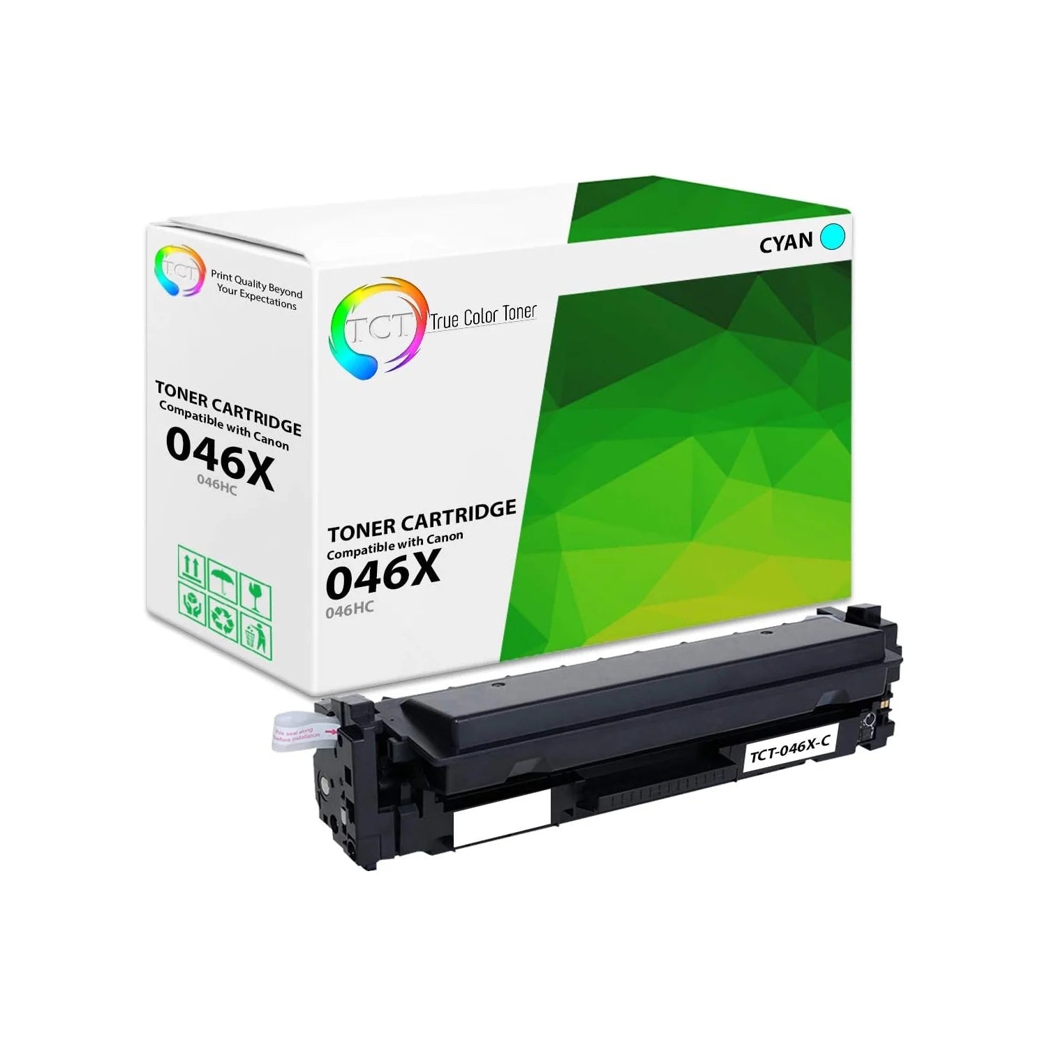 TCT Compatible High Yield Toner Cartridge Replacement for the Canon 046 Series - 1 Pack Cyan