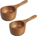 Yardwe 2pcs Wooden Measuring Spoon Acacia Wood Spoon Mini Coffee Bean Milk Powder Spoon Solid Wood Water Scoop Spoon for Kitchen