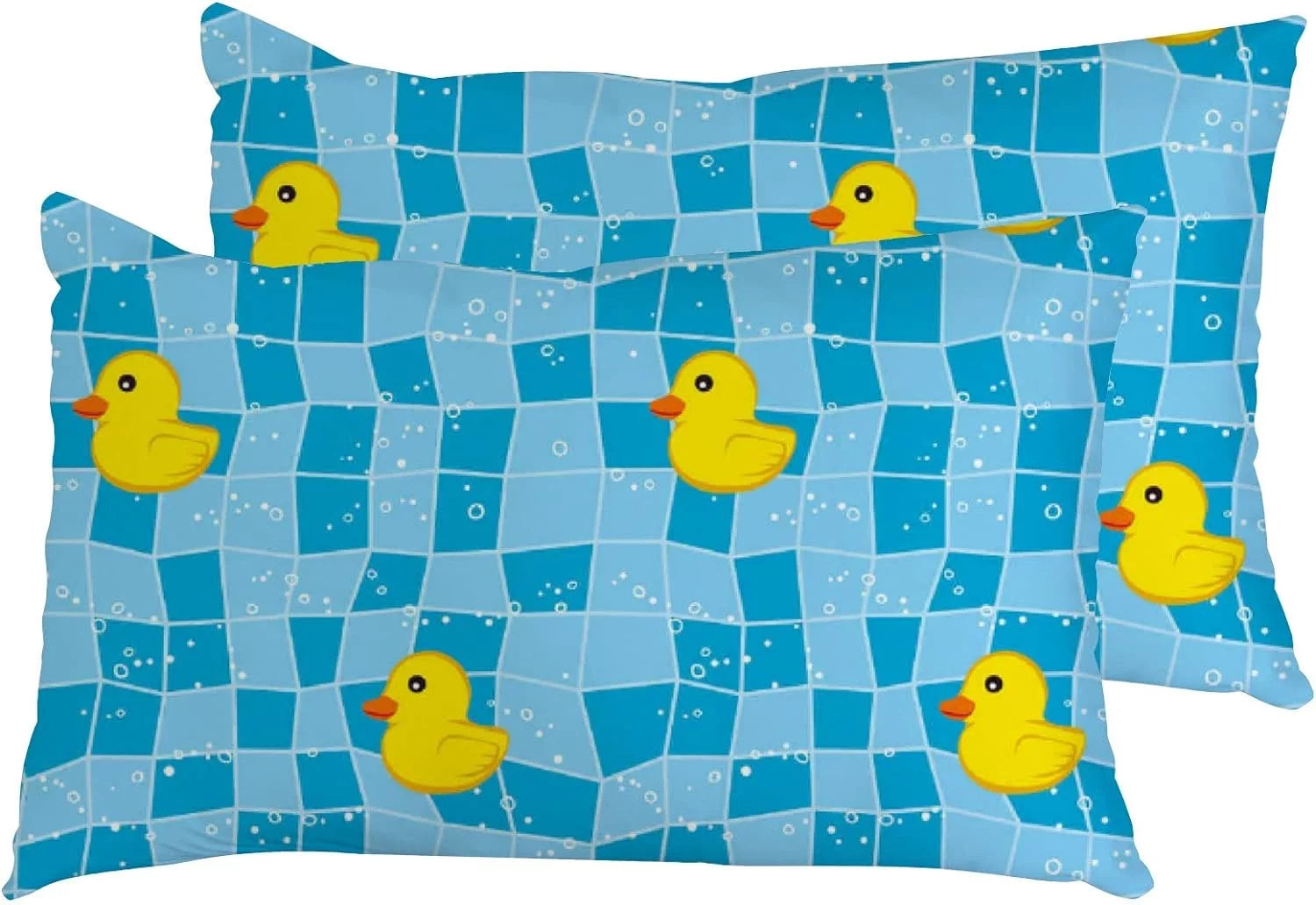 Rectangle 2 Pieces Pillowcases Ducky in The Bathroom Zippered Throw Pillow Case Cushion Pillow Covers Protectors Decoration 20x36in