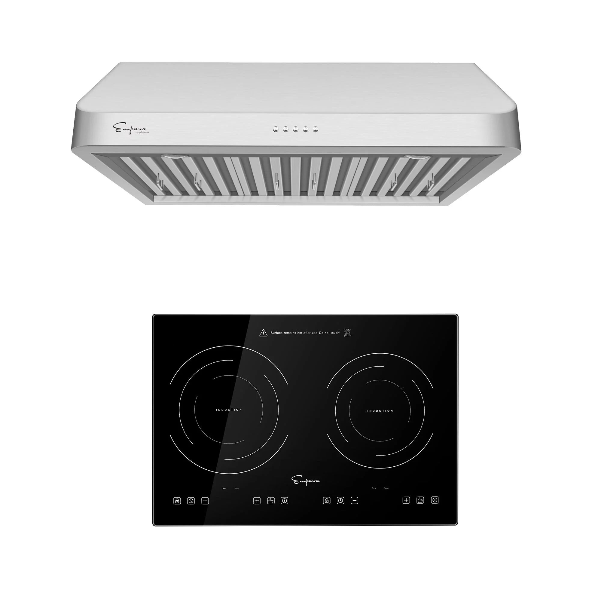 Empava 2 Piece Kitchen Package with 20.5 Induction Cooktop & 30 Ducted Under Cabinet Range Hood