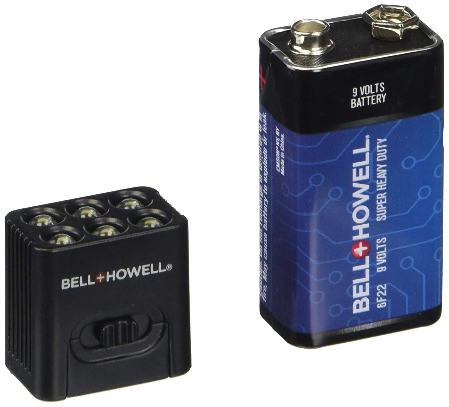 MicroBrite LED Flashlight by Bell and Howell 9-volt Battery Included 2-Pack