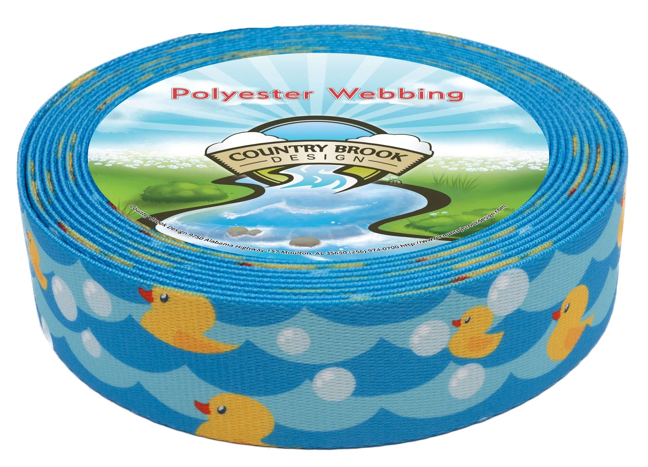 Country Brook Design? 1 1/2 inch Just Ducky Polyester Webbing, 10 Yards