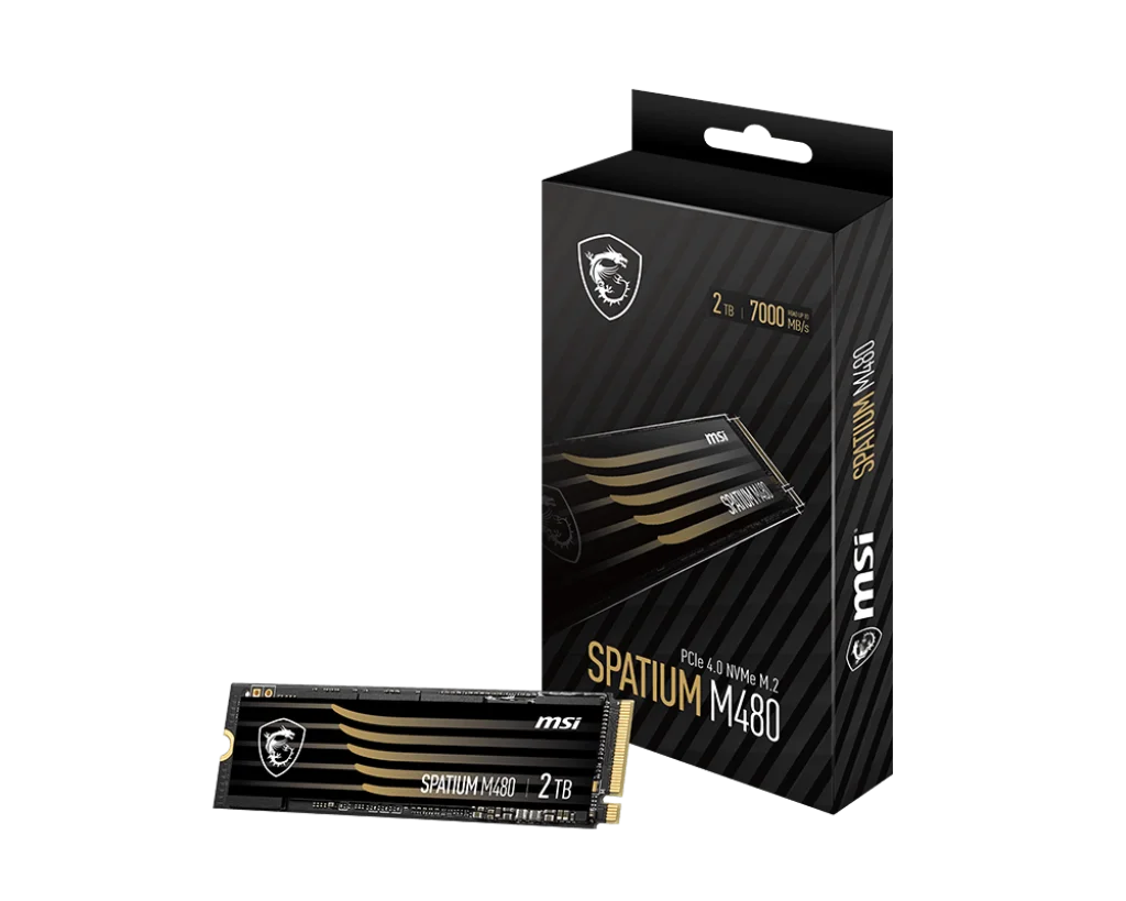 MSI SPATIUM M480 PRO PCIe 4.0 NVMe M.2 1TB PCI-Express 4.0 x4, 3D NAND Internal Solid State Drive (SSD)